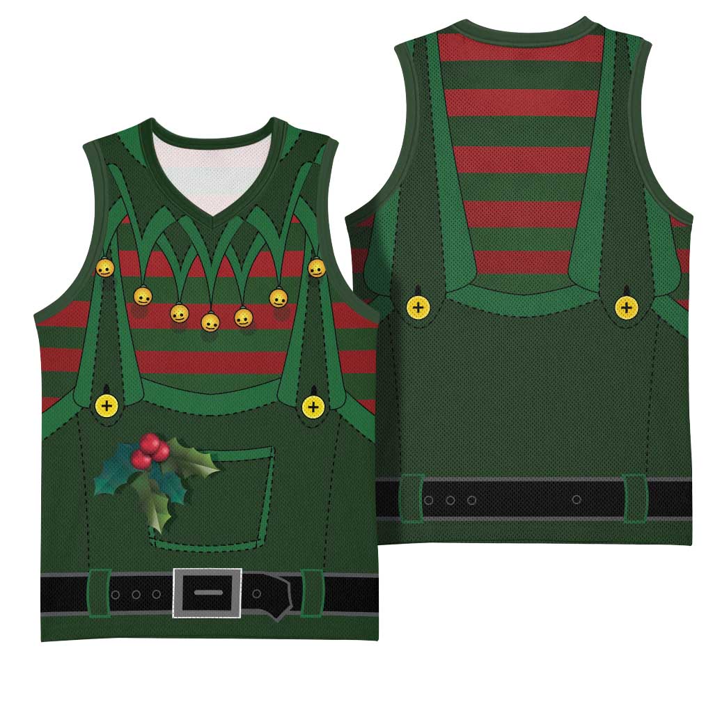 Christmas Elf Costume Basketball Jersey Santa’s Little Helper Outfit - Wonder Print Shop