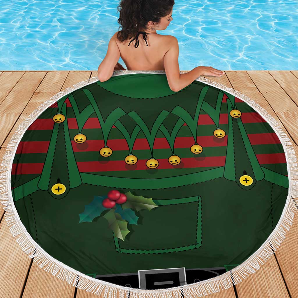 Christmas Elf Costume Beach Blanket Santa’s Little Helper Outfit - Wonder Print Shop