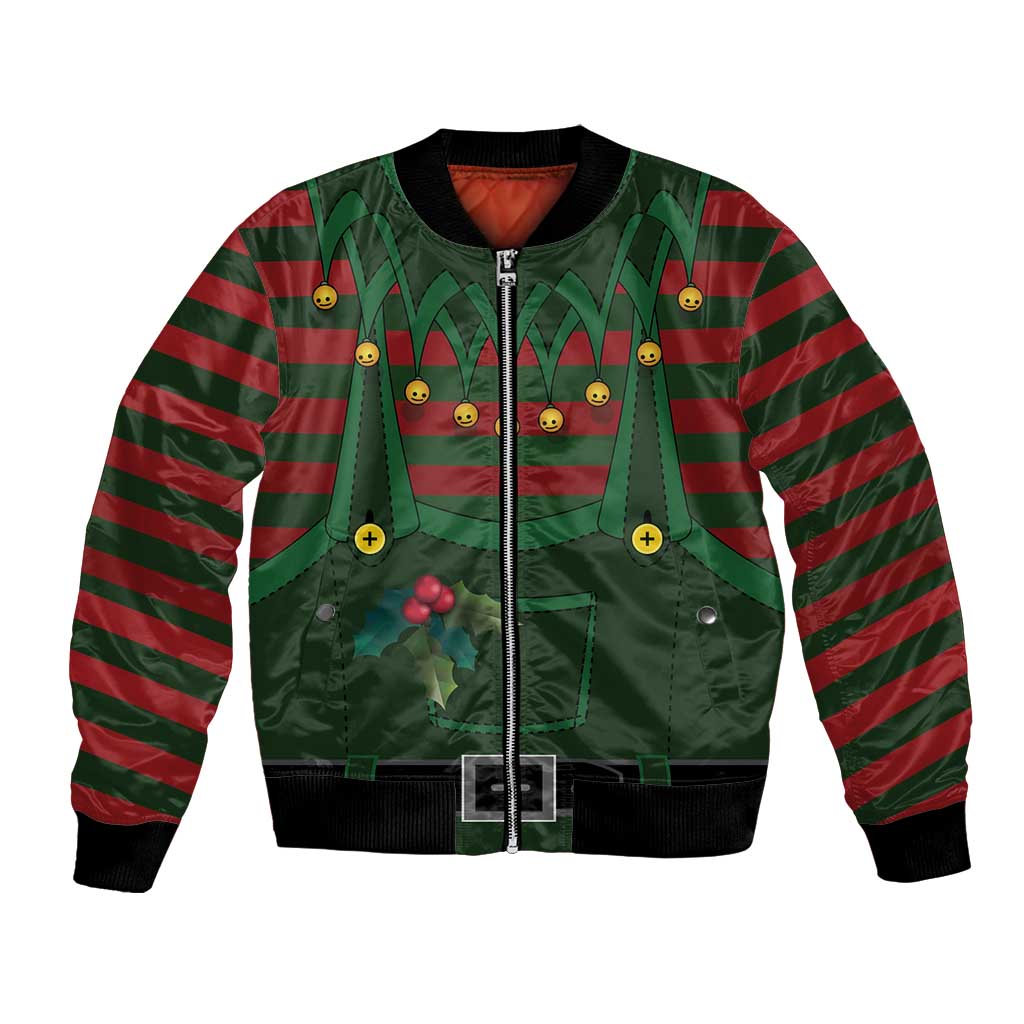 Christmas Elf Costume Bomber Jacket Santa’s Little Helper Outfit - Wonder Print Shop
