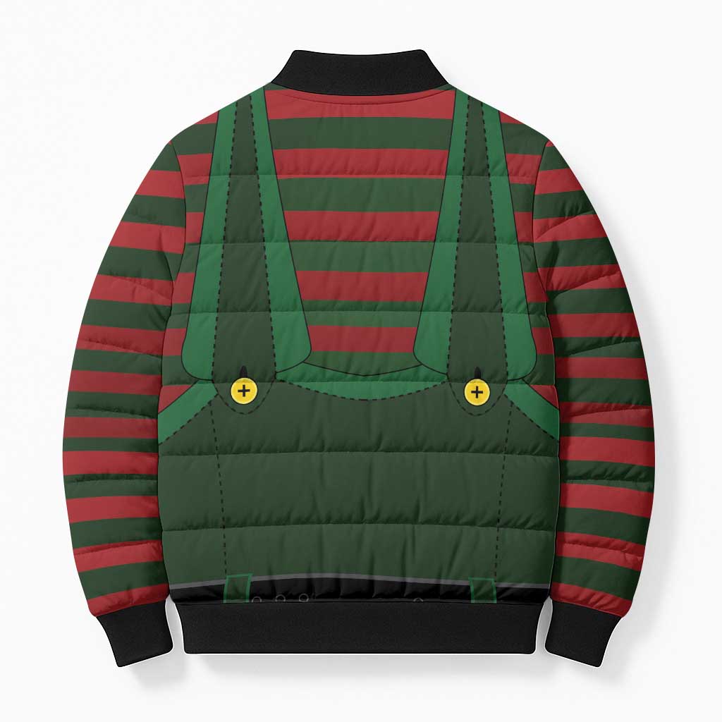 Christmas Elf Costume Bomber Puffer Jacket Santa’s Little Helper Outfit - Wonder Print Shop