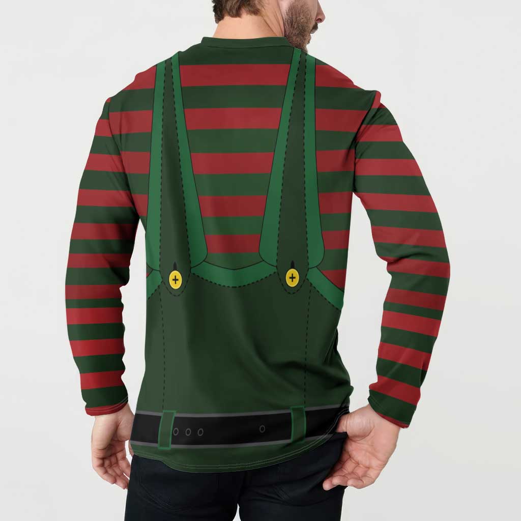 Christmas Elf Costume Button Sweatshirt Santa’s Little Helper Outfit - Wonder Print Shop