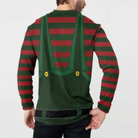 Christmas Elf Costume Button Sweatshirt Santa’s Little Helper Outfit - Wonder Print Shop