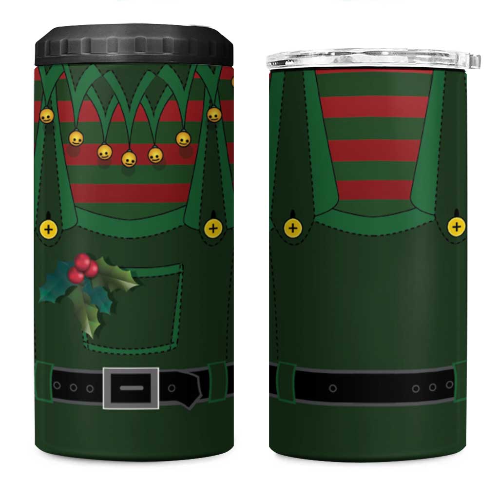 Christmas Elf Costume 4 in 1 Can Cooler Tumbler Santa’s Little Helper Outfit - Wonder Print Shop