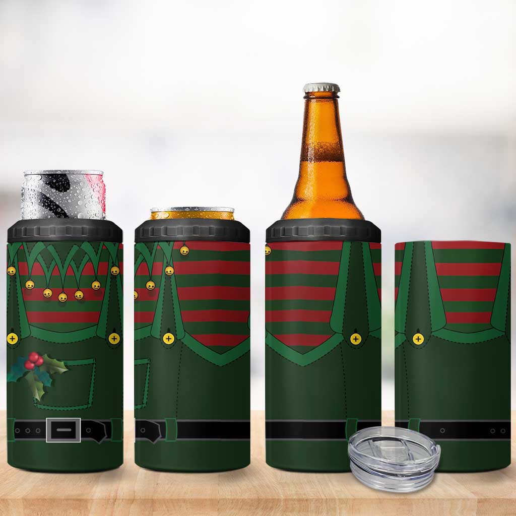 Christmas Elf Costume 4 in 1 Can Cooler Tumbler Santa’s Little Helper Outfit - Wonder Print Shop