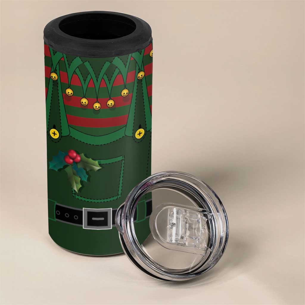 Christmas Elf Costume 4 in 1 Can Cooler Tumbler Santa’s Little Helper Outfit - Wonder Print Shop