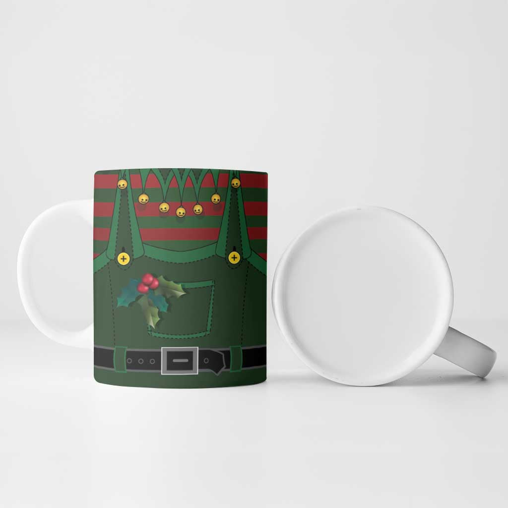 Christmas Elf Costume Ceramic Mug Santa’s Little Helper Outfit - Wonder Print Shop