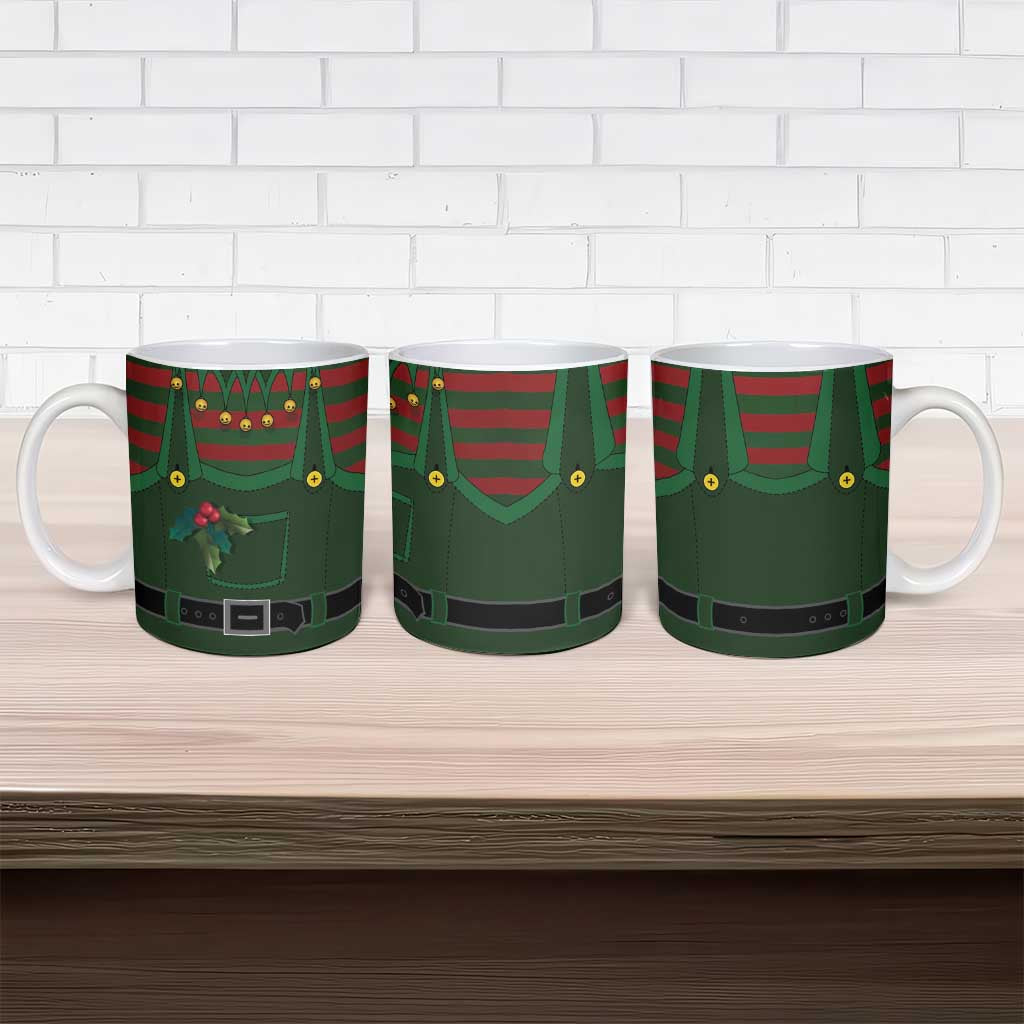 Christmas Elf Costume Ceramic Mug Santa’s Little Helper Outfit - Wonder Print Shop