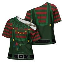 Christmas Elf Costume Cross Shoulder Shirt Santa’s Little Helper Outfit - Wonder Print Shop