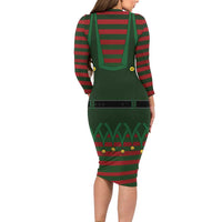 Christmas Elf Costume Family Matching Long Sleeve Bodycon Dress and Hawaiian Shirt Santa’s Little Helper Outfit - Wonder Print Shop