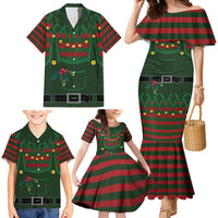 Christmas Elf Costume Family Matching Mermaid Dress and Hawaiian Shirt Santa’s Little Helper Outfit - Wonder Print Shop