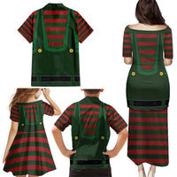 Christmas Elf Costume Family Matching Puletasi and Hawaiian Shirt Santa’s Little Helper Outfit - Wonder Print Shop