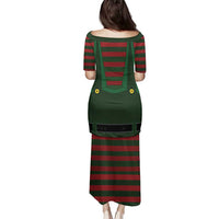 Christmas Elf Costume Family Matching Puletasi and Hawaiian Shirt Santa’s Little Helper Outfit - Wonder Print Shop