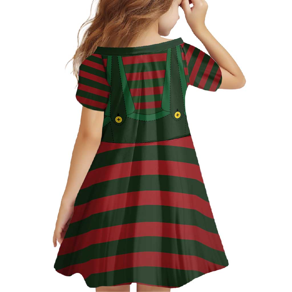 Christmas Elf Costume Family Matching Short Sleeve Bodycon Dress and Hawaiian Shirt Santa’s Little Helper Outfit - Wonder Print Shop
