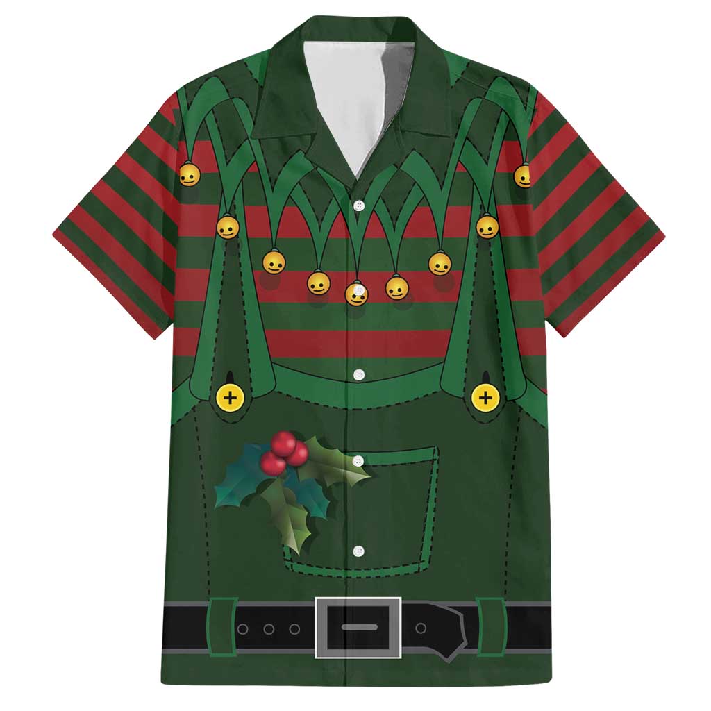 Christmas Elf Costume Family Matching Short Sleeve Bodycon Dress and Hawaiian Shirt Santa’s Little Helper Outfit - Wonder Print Shop