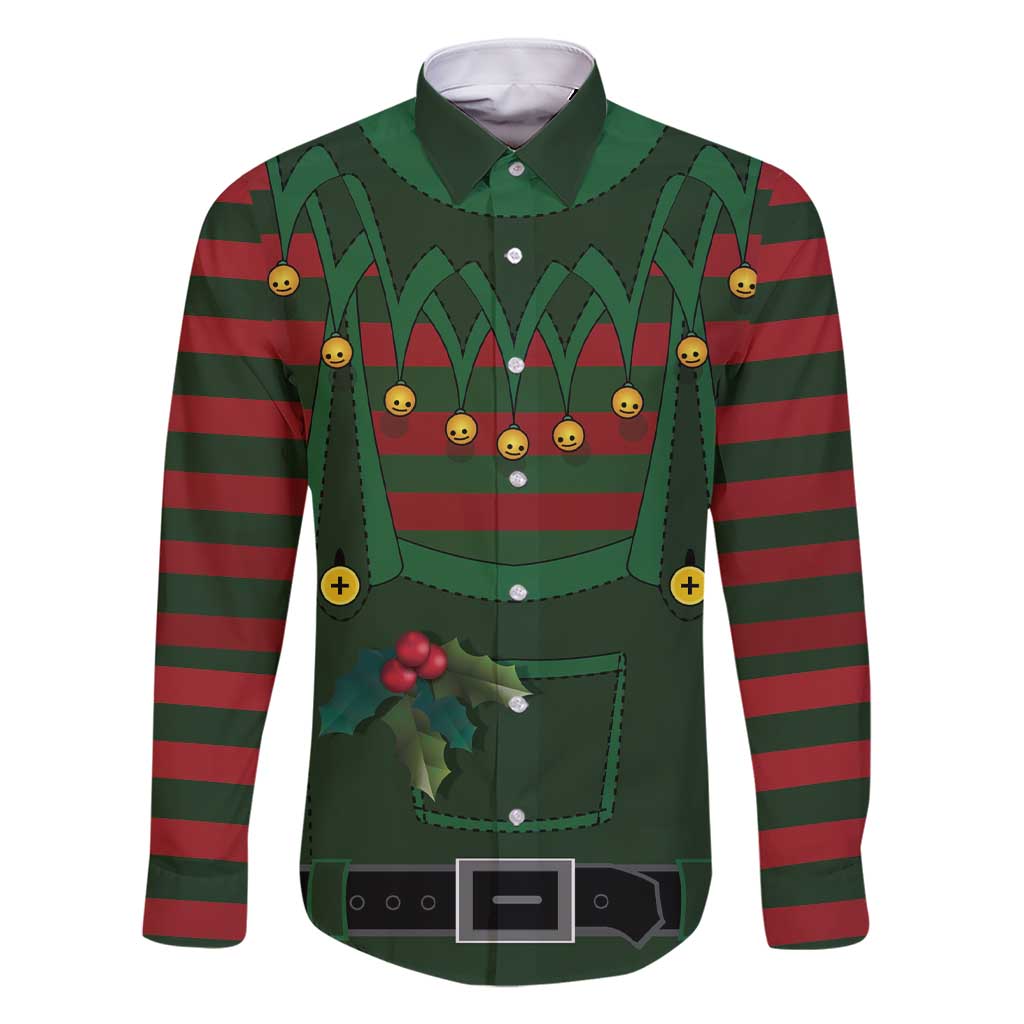 Christmas Elf Costume Family Matching Short Sleeve Bodycon Dress and Hawaiian Shirt Santa’s Little Helper Outfit - Wonder Print Shop