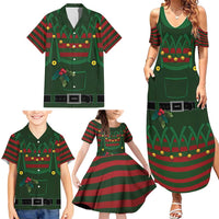 Christmas Elf Costume Family Matching Summer Maxi Dress and Hawaiian Shirt Santa’s Little Helper Outfit - Wonder Print Shop