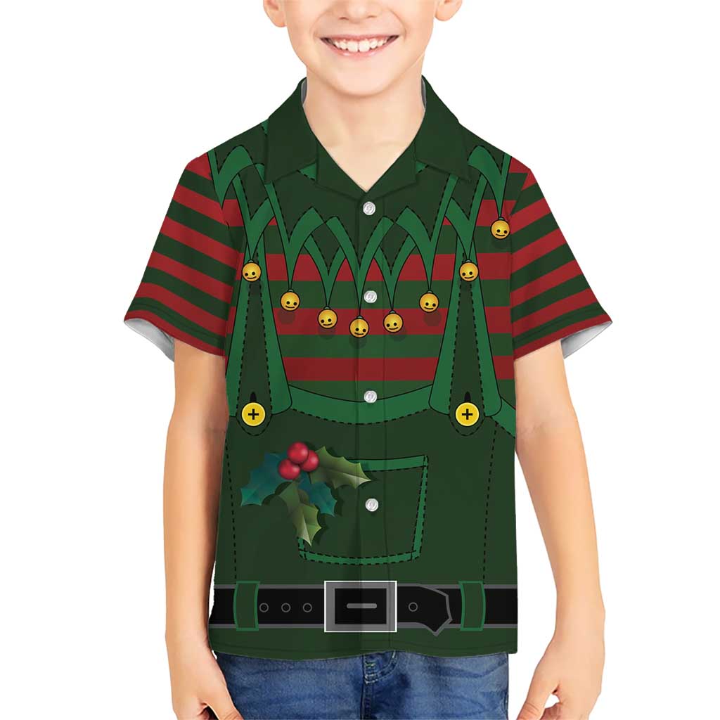 Christmas Elf Costume Kid Hawaiian Shirt Santa’s Little Helper Outfit - Wonder Print Shop