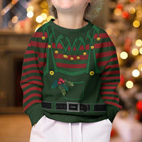 Christmas Elf Costume Kid Ugly Christmas Sweater Santa’s Little Helper Outfit - Wonder Print Shop