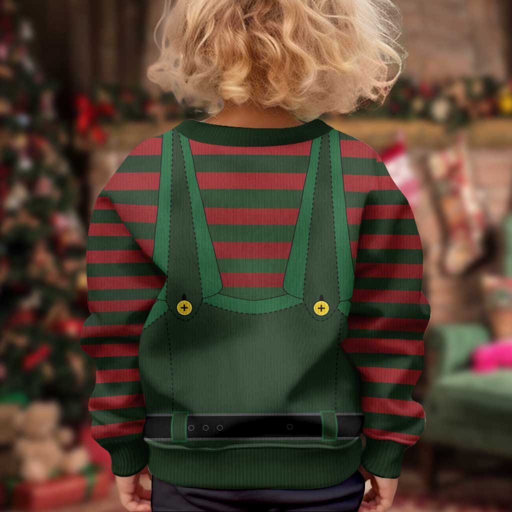Christmas Elf Costume Kid Ugly Christmas Sweater Santa’s Little Helper Outfit - Wonder Print Shop