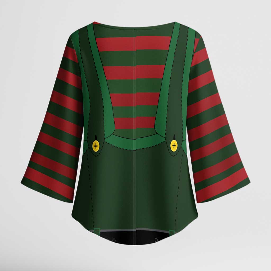 Christmas Elf Costume Kimono Sleeve Blouse Santa’s Little Helper Outfit - Wonder Print Shop