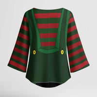 Christmas Elf Costume Kimono Sleeve Blouse Santa’s Little Helper Outfit - Wonder Print Shop