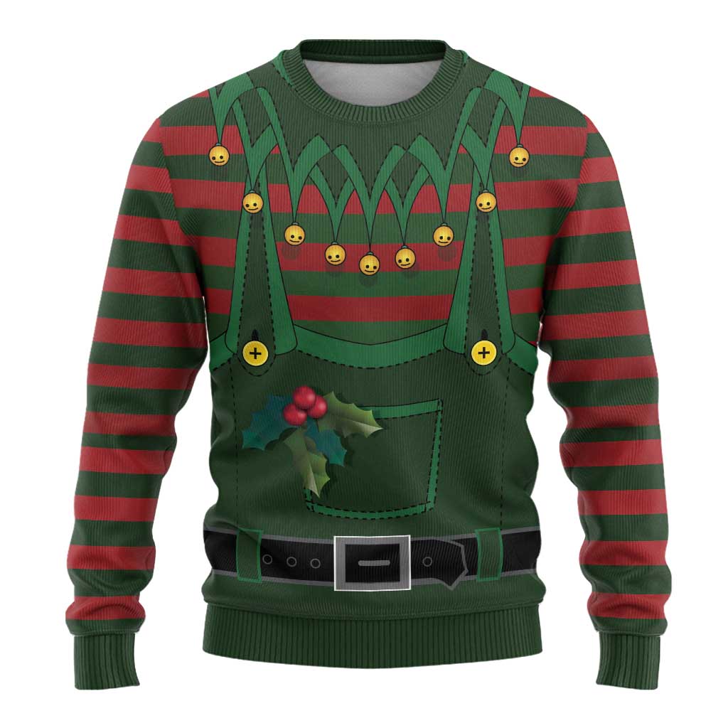 Christmas Elf Costume Ugly Christmas Sweater Santa’s Little Helper Outfit - Wonder Print Shop