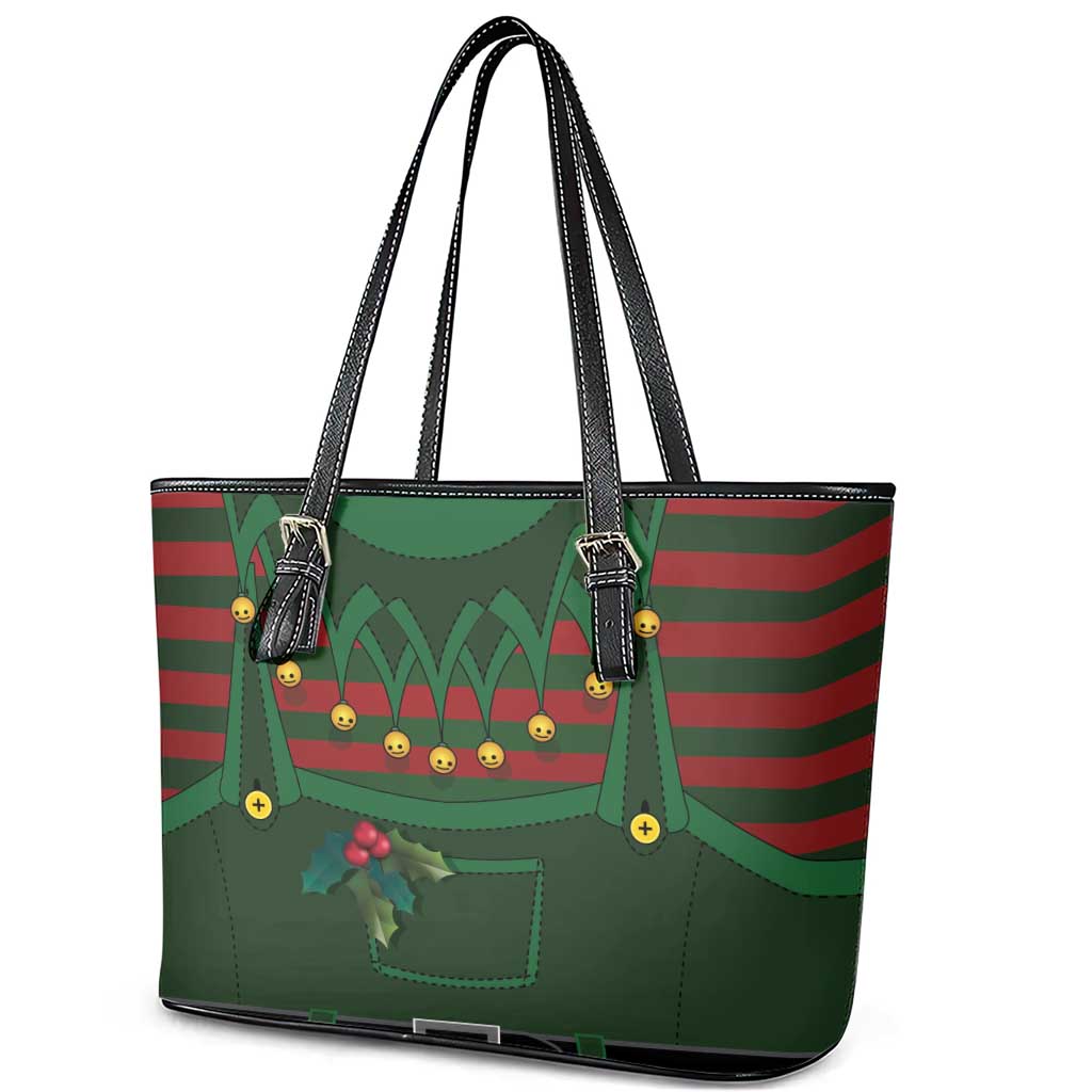 Christmas Elf Costume Leather Tote Bag Santa’s Little Helper Outfit - Wonder Print Shop