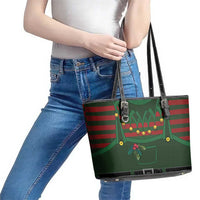 Christmas Elf Costume Leather Tote Bag Santa’s Little Helper Outfit - Wonder Print Shop