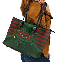 Christmas Elf Costume Leather Tote Bag Santa’s Little Helper Outfit - Wonder Print Shop