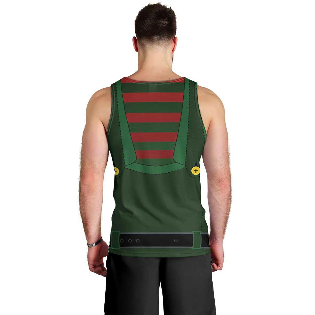 Christmas Elf Costume Men Tank Top Santa’s Little Helper Outfit - Wonder Print Shop