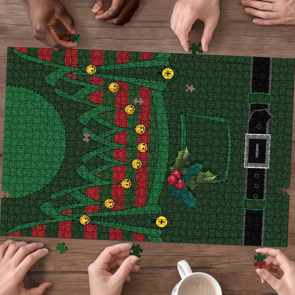 Christmas Elf Costume Puzzle Santa’s Little Helper Outfit - Wonder Print Shop