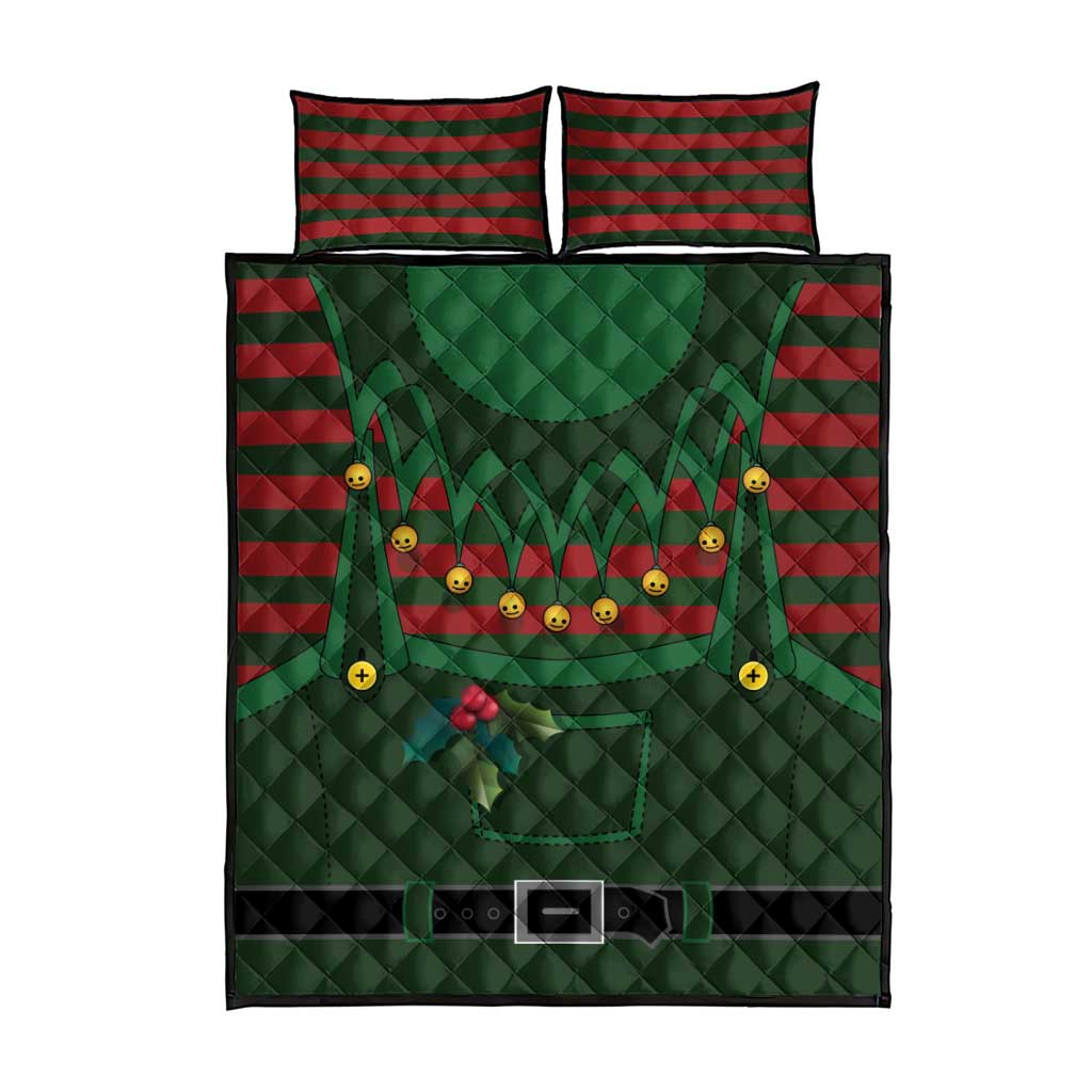 Christmas Elf Costume Quilt Bed Set Santa’s Little Helper Outfit - Wonder Print Shop