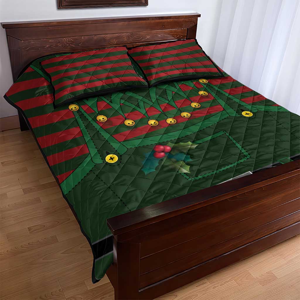 Christmas Elf Costume Quilt Bed Set Santa’s Little Helper Outfit - Wonder Print Shop
