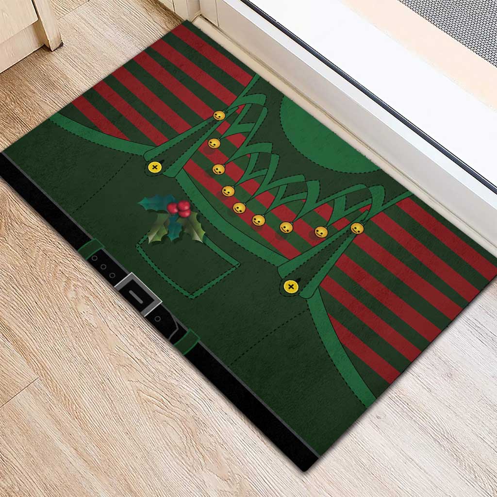 Christmas Elf Costume Rubber Doormat Santa’s Little Helper Outfit - Wonder Print Shop