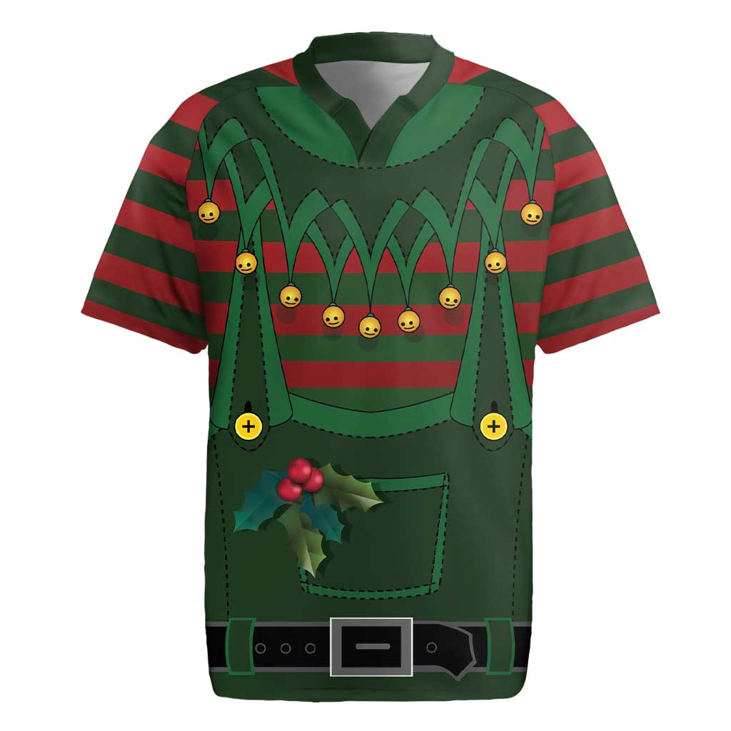Christmas Elf Costume Rugby Jersey Santa’s Little Helper Outfit - Wonder Print Shop
