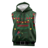 Christmas Elf Costume Sleeveless Hoodie Santa’s Little Helper Outfit - Wonder Print Shop