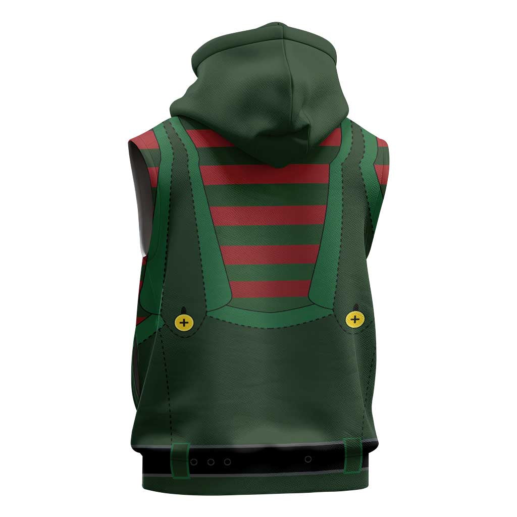 Christmas Elf Costume Sleeveless Hoodie Santa’s Little Helper Outfit - Wonder Print Shop