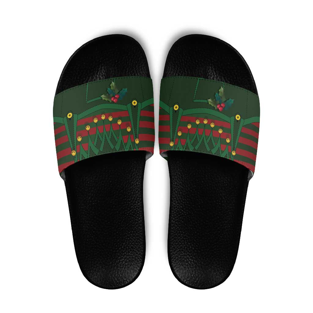 Christmas Elf Costume Slide Sandals Santa’s Little Helper Outfit - Wonder Print Shop