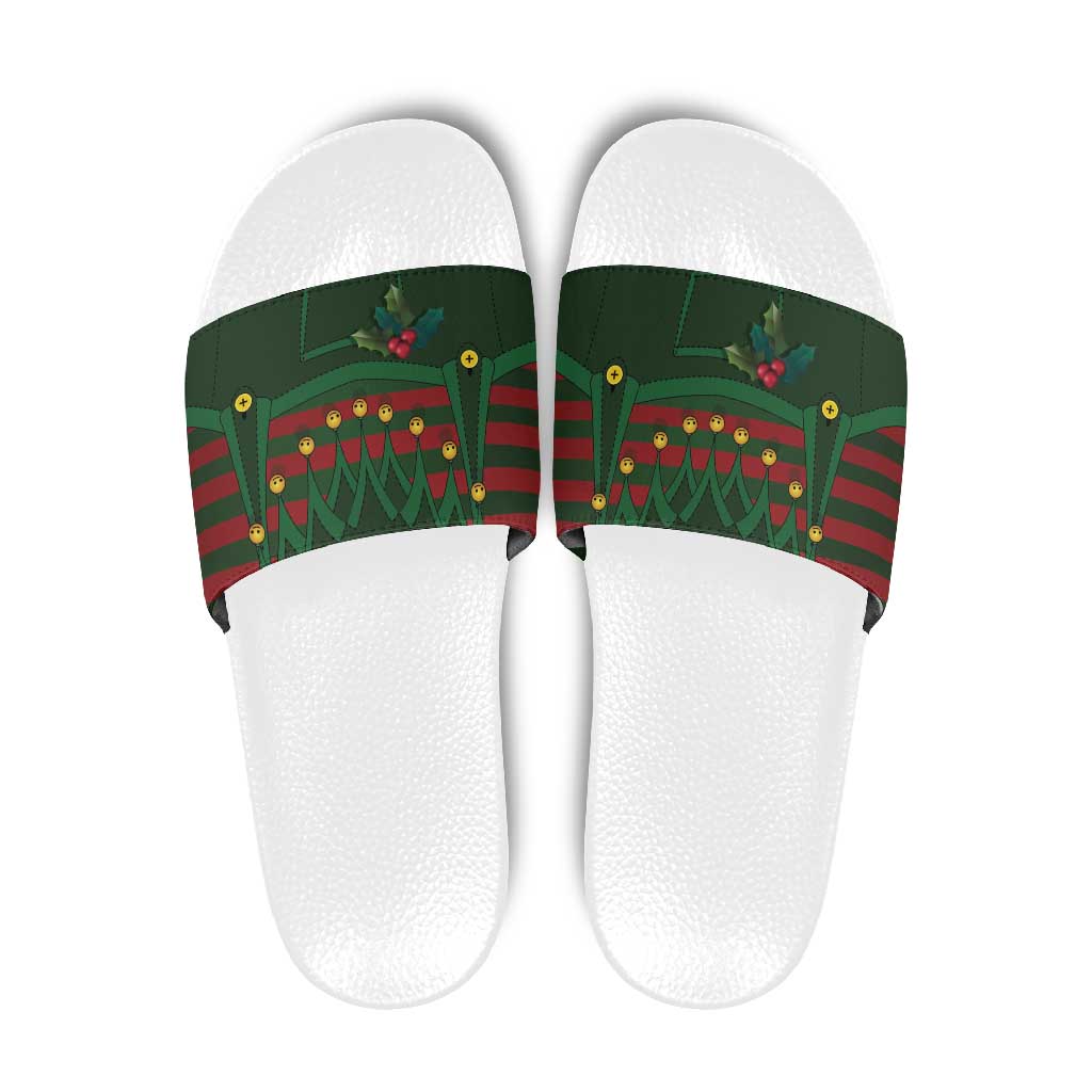 Christmas Elf Costume Slide Sandals Santa’s Little Helper Outfit - Wonder Print Shop