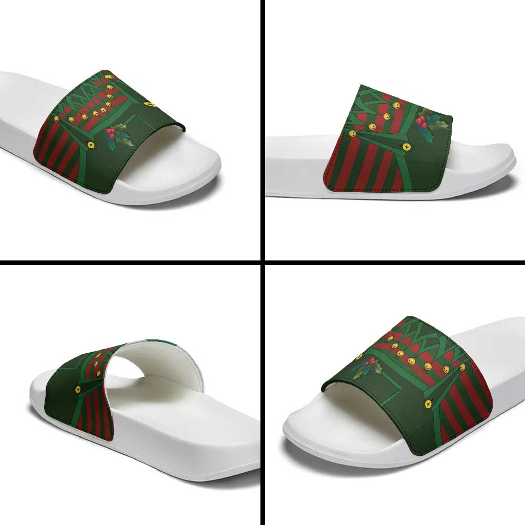 Christmas Elf Costume Slide Sandals Santa’s Little Helper Outfit - Wonder Print Shop