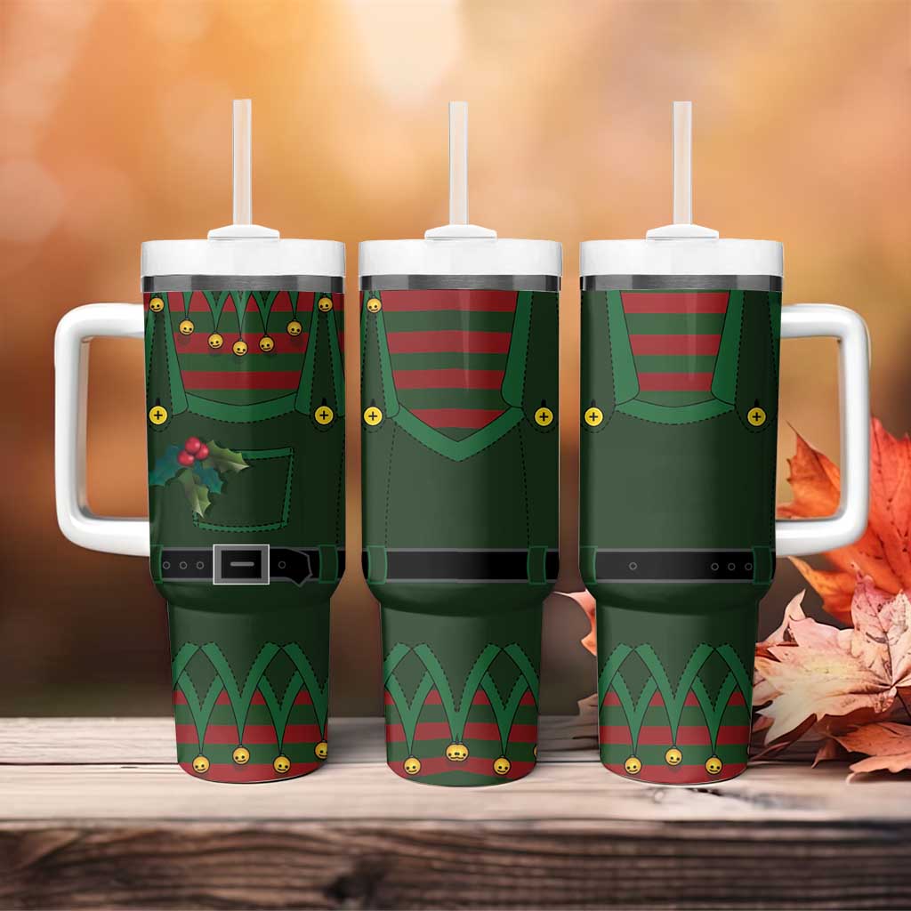 Christmas Elf Costume Tumbler With Handle Santa’s Little Helper Outfit - Wonder Print Shop