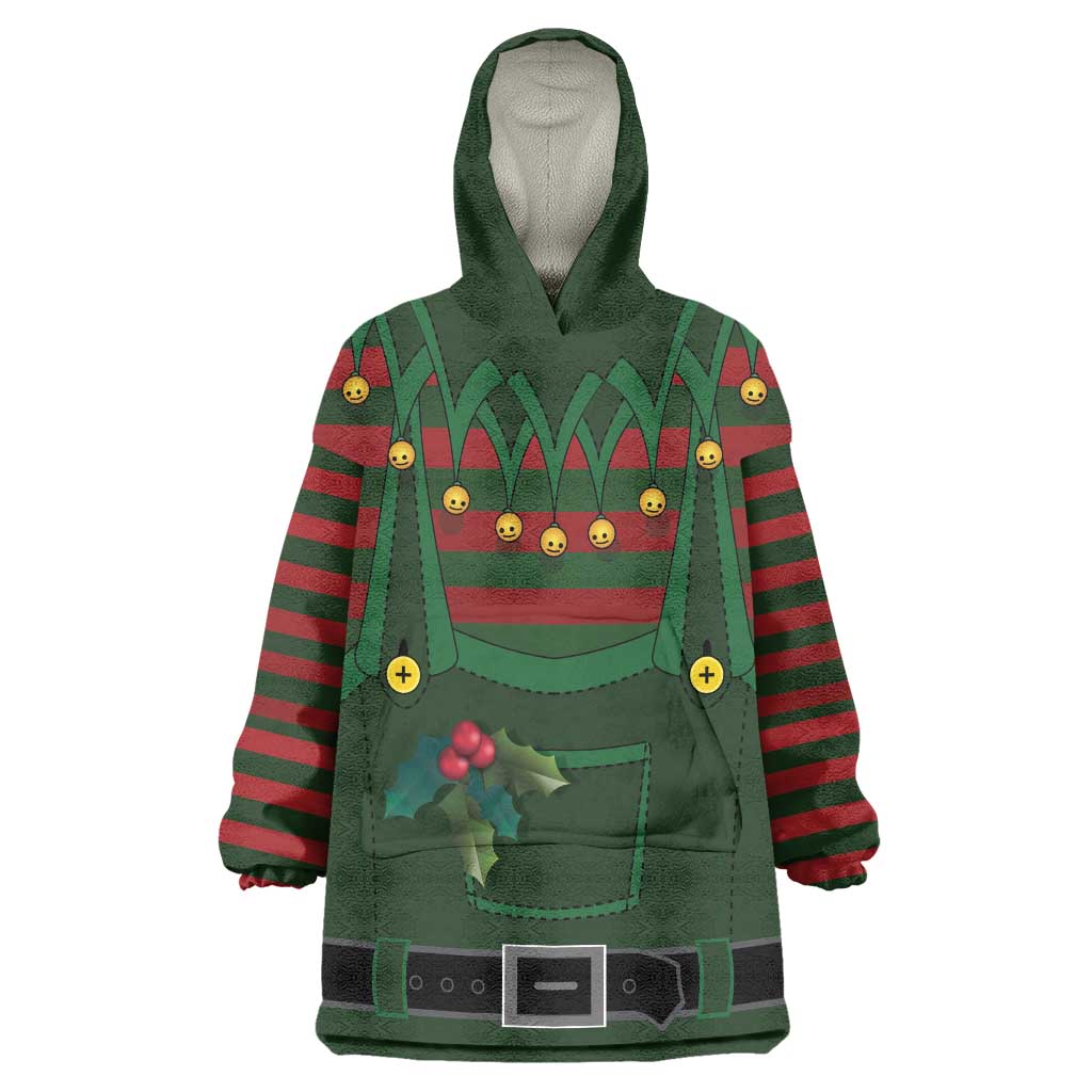 Christmas Elf Costume Wearable Blanket Hoodie Santa’s Little Helper Outfit - Wonder Print Shop
