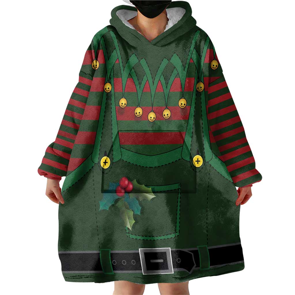 Christmas Elf Costume Wearable Blanket Hoodie Santa’s Little Helper Outfit - Wonder Print Shop