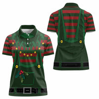 Christmas Elf Costume Women Polo Shirt Santa’s Little Helper Outfit - Wonder Print Shop