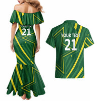 Pakistan Cricket Custom Couples Matching Mermaid Dress and Hawaiian Shirt Shaheen Falcon Go Champions LT9 - Wonder Print Shop