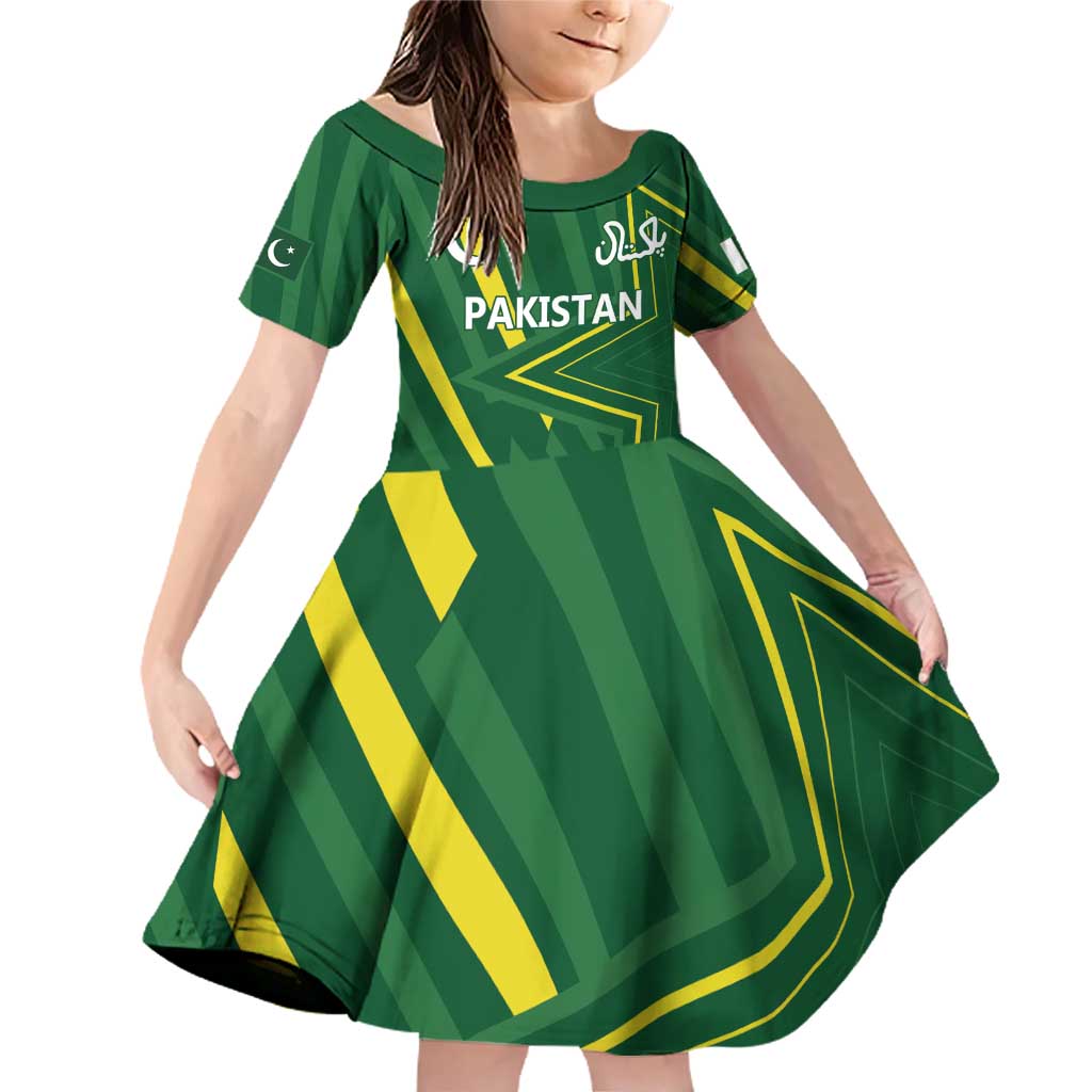 Pakistan Cricket Custom Family Matching Off Shoulder Short Dress and Hawaiian Shirt Shaheen Falcon Go Champions LT9 - Wonder Print Shop