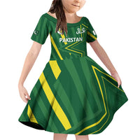Pakistan Cricket Custom Family Matching Off Shoulder Short Dress and Hawaiian Shirt Shaheen Falcon Go Champions LT9 - Wonder Print Shop