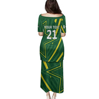 Pakistan Cricket Custom Family Matching Puletasi and Hawaiian Shirt Shaheen Falcon Go Champions - Wonder Print Shop