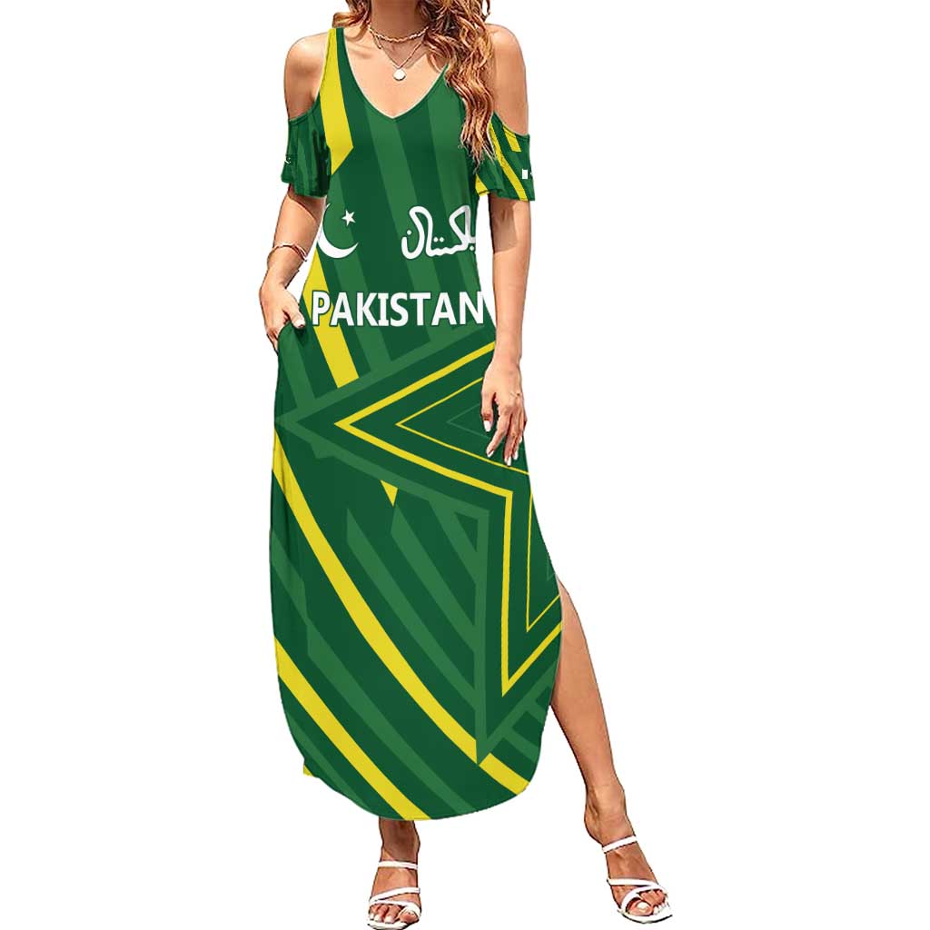 Pakistan Cricket Custom Family Matching Summer Maxi Dress and Hawaiian Shirt Shaheen Falcon Go Champions - Wonder Print Shop