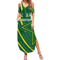 Pakistan Cricket Custom Family Matching Summer Maxi Dress and Hawaiian Shirt Shaheen Falcon Go Champions - Wonder Print Shop